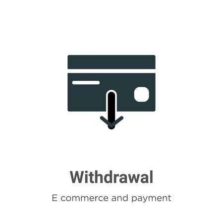 Withdrawal vector icon on white background. Flat vector withdrawal icon symbol sign from modern e commerce and payment collection for mobile concept and web apps design.のイラスト素材