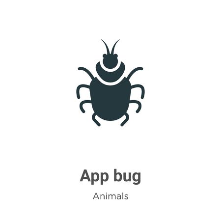 App bug vector icon on white background. Flat vector app bug icon symbol sign from modern animals collection for mobile concept and web apps design.のイラスト素材