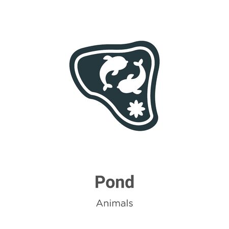 Pond vector icon on white background. Flat vector pond icon symbol sign from modern animals collection for mobile concept and web apps design.のイラスト素材