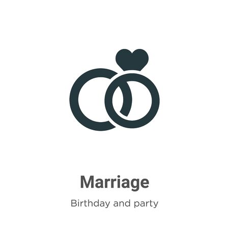 Marriage vector icon on white background. Flat vector marriage icon symbol sign from modern birthday and party collection for mobile concept and web apps design.のイラスト素材