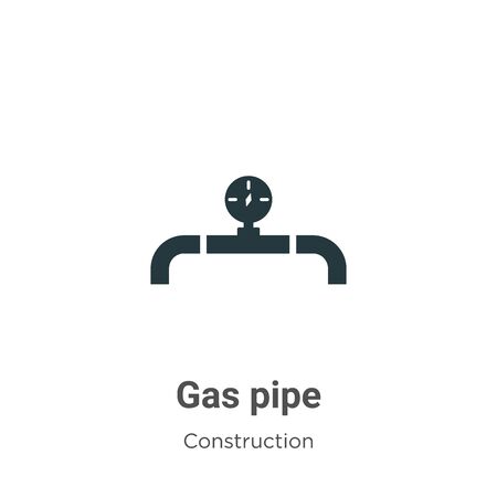 Gas pipe vector icon on white background. Flat vector gas pipe icon symbol sign from modern construction collection for mobile concept and web apps design.のイラスト素材
