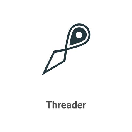 Threader vector icon on white background. Flat vector threader icon symbol sign from modern sew collection for mobile concept and web apps design.のイラスト素材