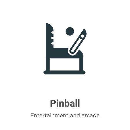 Pinball vector icon on white background. Flat vector pinball icon symbol sign from modern entertainment and arcade collection for mobile concept and web apps design.のイラスト素材