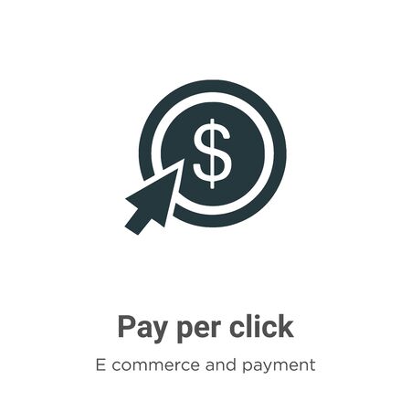 Pay per click vector icon on white background. Flat vector pay per click icon symbol sign from modern e commerce and payment collection for mobile concept and web apps design.のイラスト素材