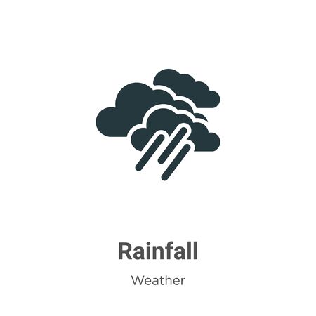 Rainfall vector icon on white background. Flat vector rainfall icon symbol sign from modern weather collection for mobile concept and web apps design.のイラスト素材