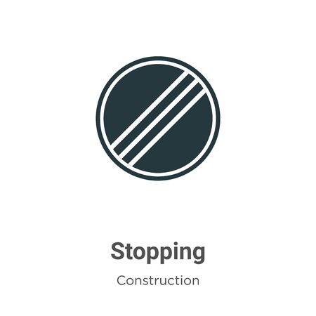 Stopping vector icon on white background. Flat vector stopping icon symbol sign from modern construction collection for mobile concept and web apps design.のイラスト素材