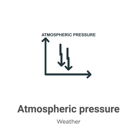 Atmospheric pressure vector icon on white background. Flat vector atmospheric pressure icon symbol sign from modern weather collection for mobile concept and web apps design.のイラスト素材