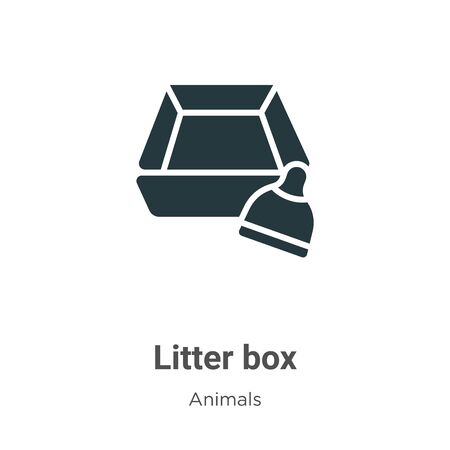 Litter box vector icon on white background. Flat vector litter box icon symbol sign from modern animals collection for mobile concept and web apps design.のイラスト素材