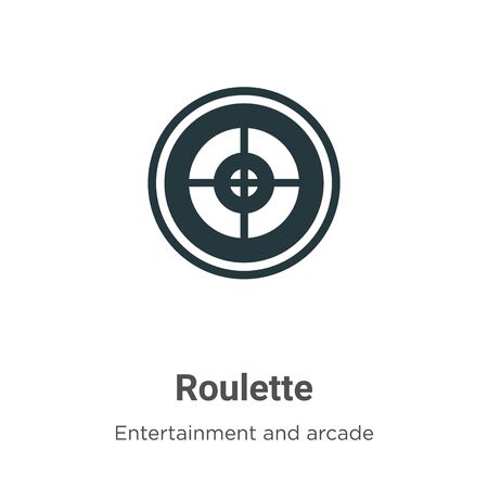 Roulette vector icon on white background. Flat vector roulette icon symbol sign from modern entertainment and arcade collection for mobile concept and web apps design.のイラスト素材