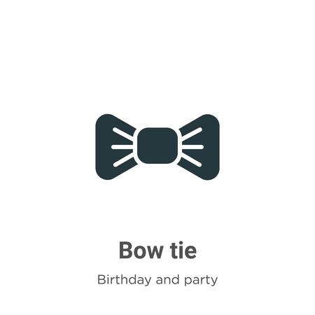 Bow tie vector icon on white background. Flat vector bow tie icon symbol sign from modern birthday and party collection for mobile concept and web apps design.のイラスト素材