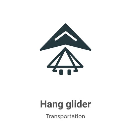 Hang glider vector icon on white background. Flat vector hang glider icon symbol sign from modern transportation collection for mobile concept and web apps design.のイラスト素材
