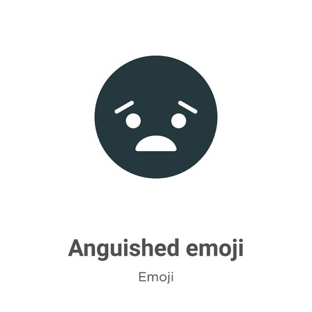 Anguished emoji vector icon on white background. Flat vector anguished emoji icon symbol sign from modern emoji collection for mobile concept and web apps design.のイラスト素材