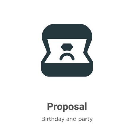 Proposal vector icon on white background. Flat vector proposal icon symbol sign from modern birthday and party collection for mobile concept and web apps design.のイラスト素材