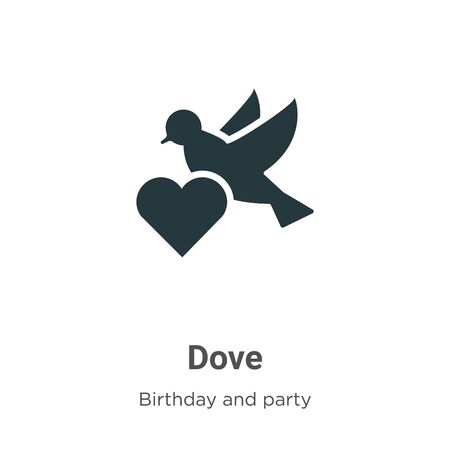 Dove vector icon on white background. Flat vector dove icon symbol sign from modern birthday and party collection for mobile concept and web apps design.のイラスト素材