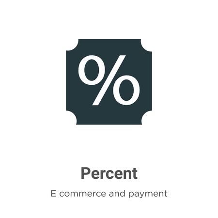 Percent vector icon on white background. Flat vector percent icon symbol sign from modern e commerce and payment collection for mobile concept and web apps design.のイラスト素材