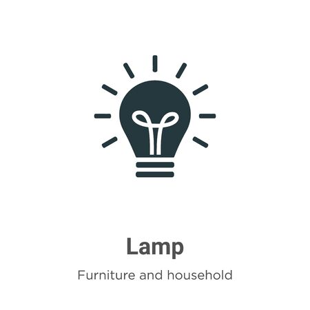 Lamp vector icon on white background. Flat vector lamp icon symbol sign from modern furniture and household collection for mobile concept and web apps design.のイラスト素材