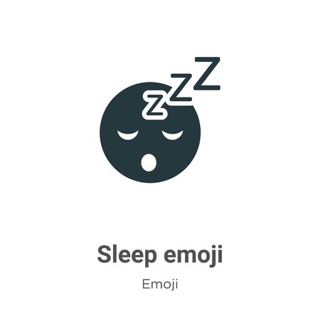Sleep emoji vector icon on white background. Flat vector sleep emoji icon symbol sign from modern emoji collection for mobile concept and web apps design.のイラスト素材