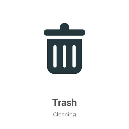 Trash vector icon on white background. Flat vector trash icon symbol sign from modern cleaning collection for mobile concept and web apps design.のイラスト素材