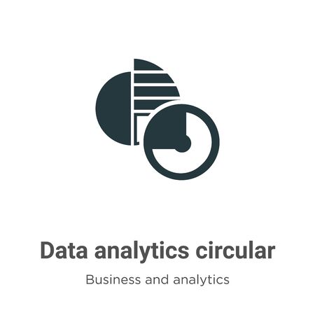 Data analytics circular vector icon on white background. Flat vector data analytics circular icon symbol sign from modern business and analytics collection for mobile concept and web apps design.のイラスト素材