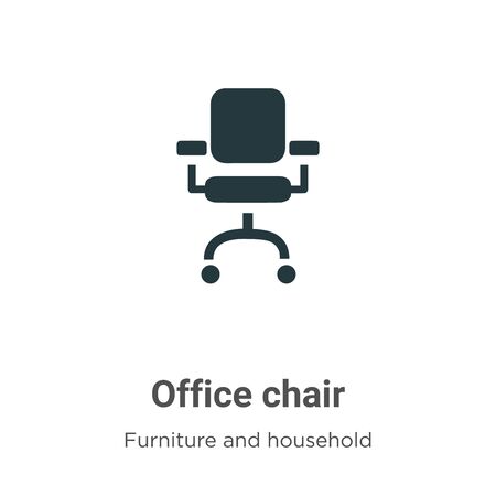 Office chair vector icon on white background. Flat vector office chair icon symbol sign from modern furniture and household collection for mobile concept and web apps design.のイラスト素材