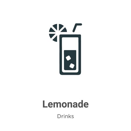 Lemonade vector icon on white background. Flat vector lemonade icon symbol sign from modern drinks collection for mobile concept and web apps design.のイラスト素材
