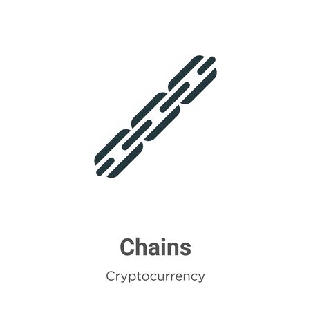 Chains vector icon on white background. Flat vector chains icon symbol sign from modern cryptocurrency collection for mobile concept and web apps design.のイラスト素材