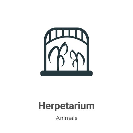 Herpetarium vector icon on white background. Flat vector herpetarium icon symbol sign from modern animals collection for mobile concept and web apps design.のイラスト素材