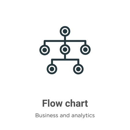 Flow chart vector icon on white background. Flat vector flow chart icon symbol sign from modern business and analytics collection for mobile concept and web apps design.のイラスト素材