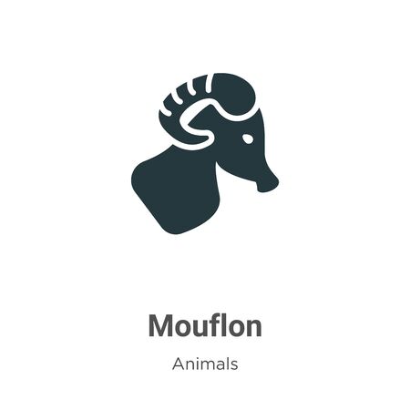 Mouflon vector icon on white background. Flat vector mouflon icon symbol sign from modern animals collection for mobile concept and web apps design.のイラスト素材