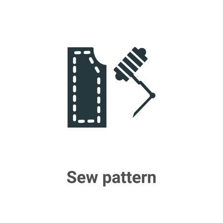 Sew pattern vector icon on white background. Flat vector sew pattern icon symbol sign from modern sew collection for mobile concept and web apps design.のイラスト素材