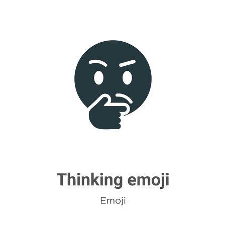 Thinking emoji vector icon on white background. Flat vector thinking emoji icon symbol sign from modern emoji collection for mobile concept and web apps design.のイラスト素材