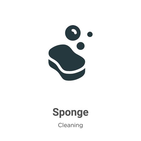 Sponge vector icon on white background. Flat vector sponge icon symbol sign from modern cleaning collection for mobile concept and web apps design.のイラスト素材