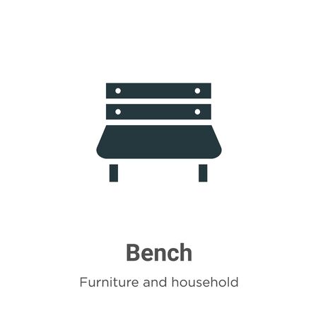 Bench vector icon on white background. Flat vector bench icon symbol sign from modern furniture and household collection for mobile concept and web apps design.のイラスト素材