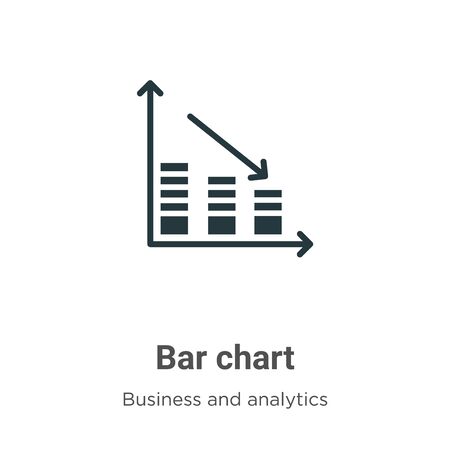 Bar chart vector icon on white background. Flat vector bar chart icon symbol sign from modern business and analytics collection for mobile concept and web apps design.のイラスト素材