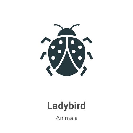 Ladybird vector icon on white background. Flat vector ladybird icon symbol sign from modern animals collection for mobile concept and web apps design.のイラスト素材
