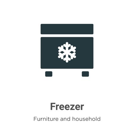 Freezer vector icon on white background. Flat vector freezer icon symbol sign from modern furniture and household collection for mobile concept and web apps design.のイラスト素材