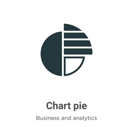 Chart pie vector icon on white background. Flat vector chart pie icon symbol sign from modern business and analytics collection for mobile concept and web apps design.のイラスト素材