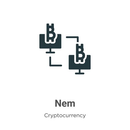 Nem vector icon on white background. Flat vector nem icon symbol sign from modern cryptocurrency collection for mobile concept and web apps design.のイラスト素材