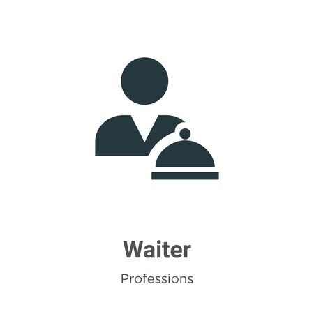 Waiter vector icon on white background. Flat vector waiter icon symbol sign from modern professions collection for mobile concept and web apps design.のイラスト素材