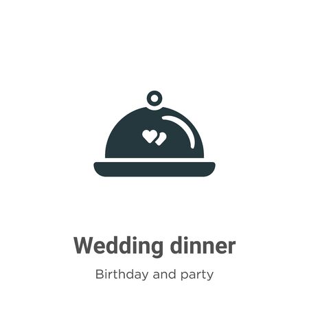 Wedding dinner vector icon on white background. Flat vector wedding dinner icon symbol sign from modern birthday and party collection for mobile concept and web apps design.のイラスト素材