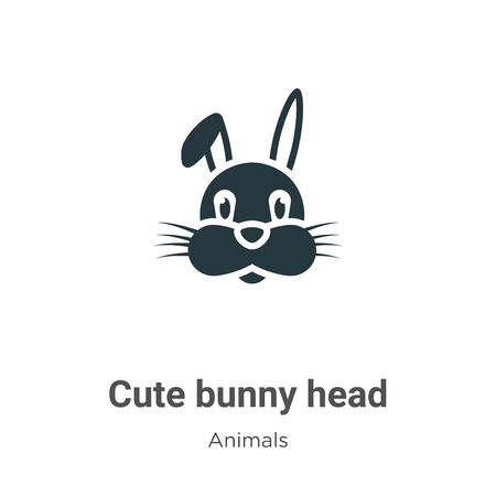 Cute bunny head vector icon on white background. Flat vector cute bunny head icon symbol sign from modern animals collection for mobile concept and web apps design.のイラスト素材