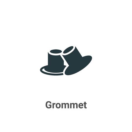 Grommet vector icon on white background. Flat vector grommet icon symbol sign from modern sew collection for mobile concept and web apps design.のイラスト素材