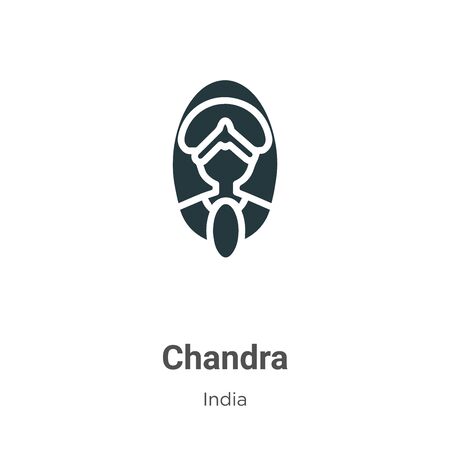 Chandra vector icon on white background. Flat vector chandra icon symbol sign from modern india collection for mobile concept and web apps design.のイラスト素材
