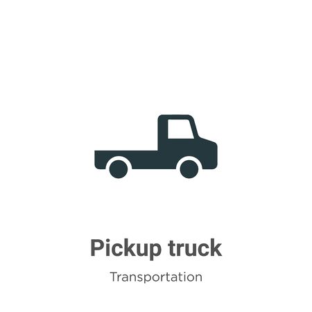Pickup truck vector icon on white background. Flat vector pickup truck icon symbol sign from modern transportation collection for mobile concept and web apps design.のイラスト素材
