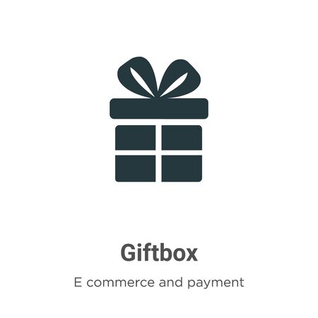 Giftbox vector icon on white background. Flat vector giftbox icon symbol sign from modern e commerce and payment collection for mobile concept and web apps design.のイラスト素材