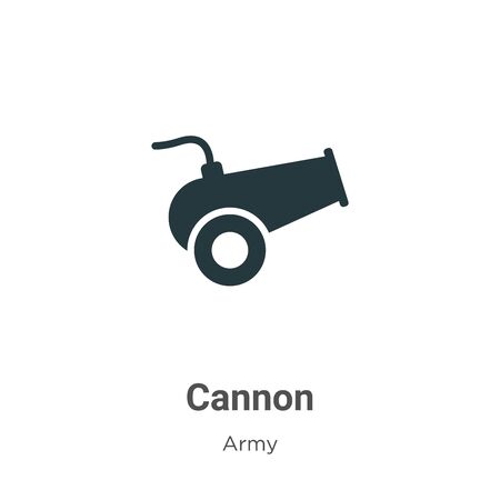 Cannon vector icon on white background. Flat vector cannon icon symbol sign from modern army collection for mobile concept and web apps design.のイラスト素材