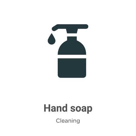 Hand soap vector icon on white background. Flat vector hand soap icon symbol sign from modern cleaning collection for mobile concept and web apps design.のイラスト素材