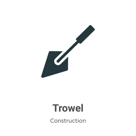 Trowel vector icon on white background. Flat vector trowel icon symbol sign from modern construction collection for mobile concept and web apps design.のイラスト素材