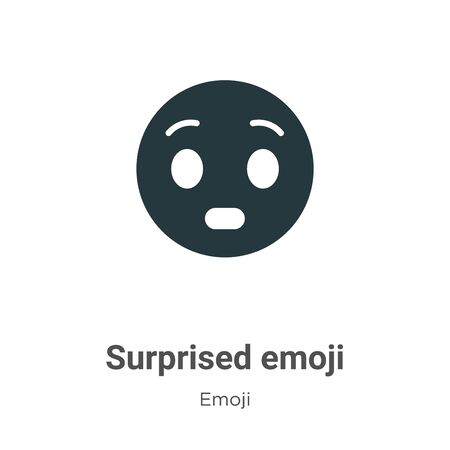 Surprised emoji vector icon on white background. Flat vector surprised emoji icon symbol sign from modern emoji collection for mobile concept and web apps design.のイラスト素材