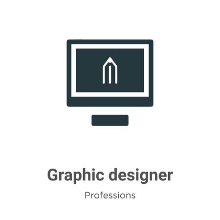 Graphic designer vector icon on white background. Flat vector graphic designer icon symbol sign from modern professions collection for mobile concept and web apps design.のイラスト素材